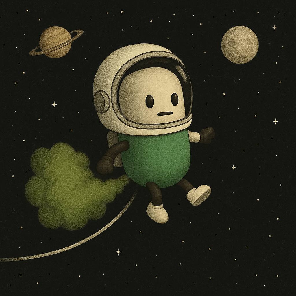 Astronaut fart character