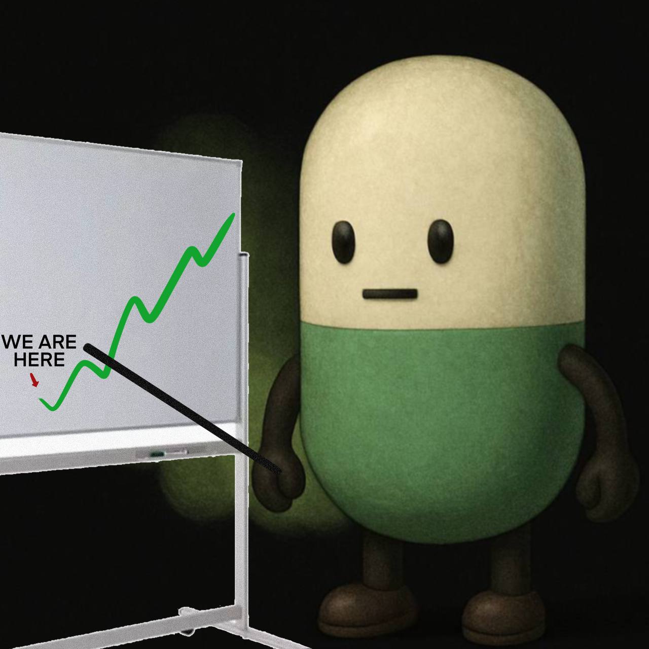 Fart character with chart